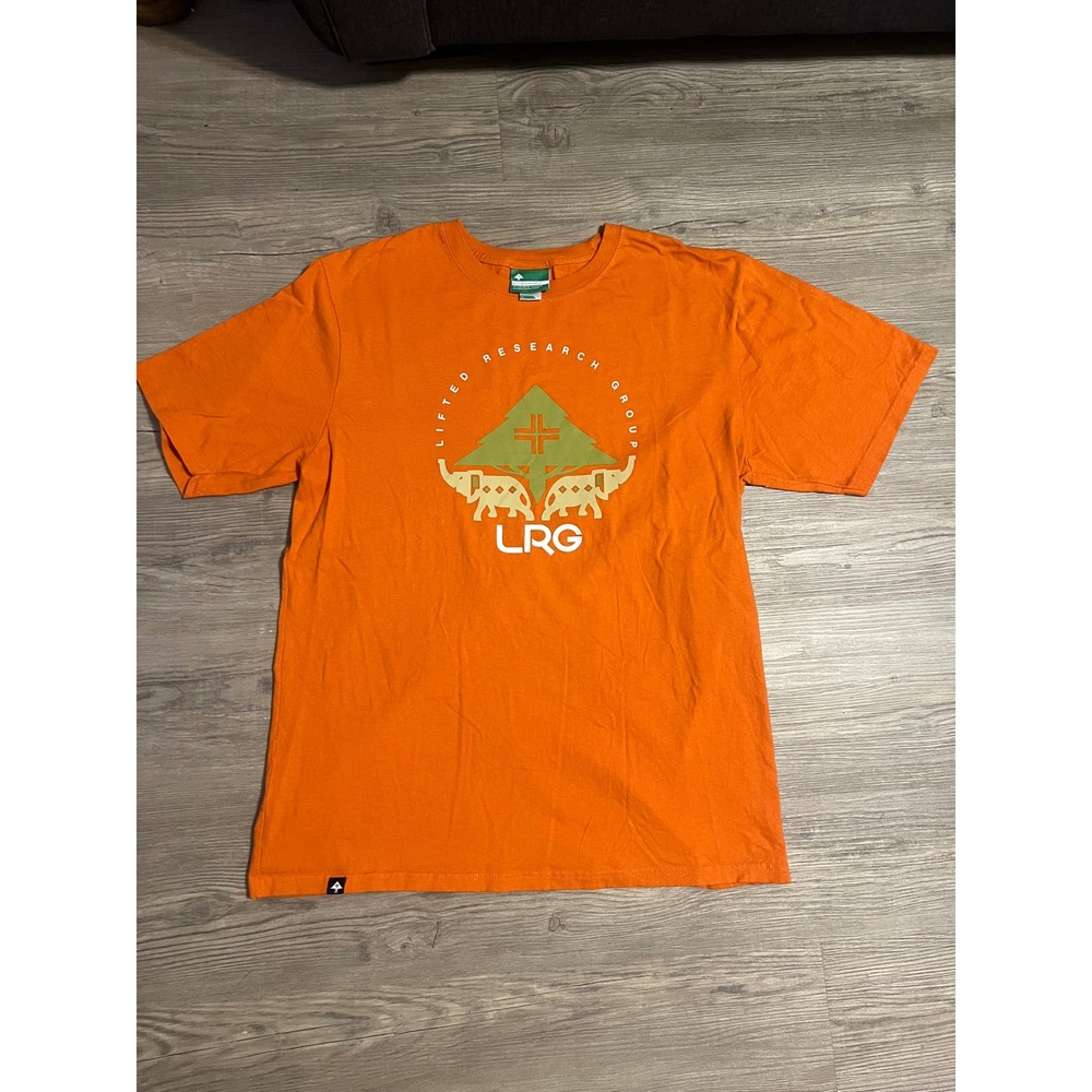 Lifted Research Group LRG Men's Tree Minded Orange Elephant T-Shirt Size XL